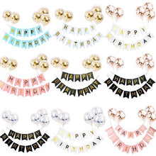 Load image into Gallery viewer, Happy Birthday Letter Banner Rose Gold Confetti Balloons

