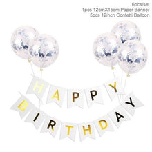 Load image into Gallery viewer, Happy Birthday Letter Banner Rose Gold Confetti Balloons
