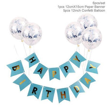 Load image into Gallery viewer, Happy Birthday Letter Banner Rose Gold Confetti Balloons
